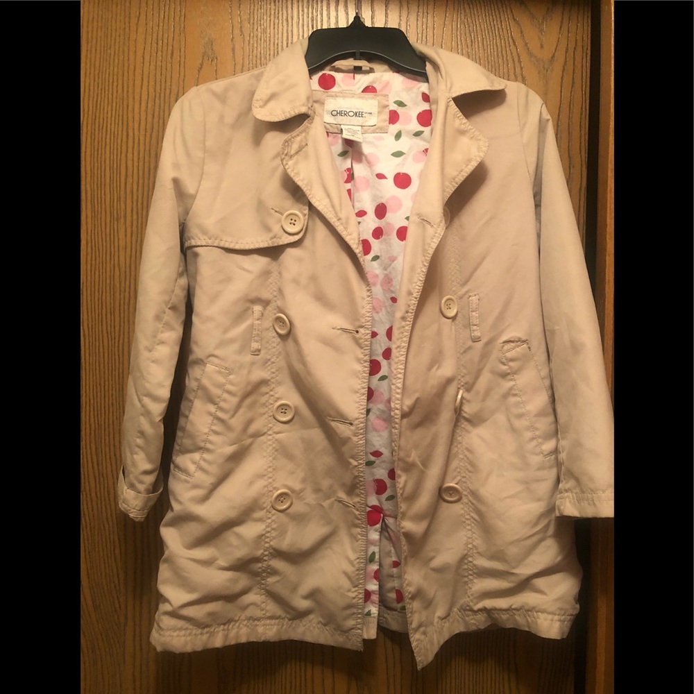 Girl tan trench coat